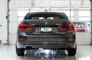 BMW 3 Series Performance Exhaust - Rear - AWE Tuning - Axle-Back Touring Edition, Single Side, 80mm Tips - Diamond Black - `12-`16